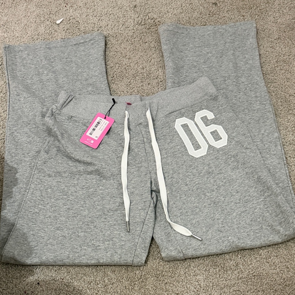 Edikted Gray Joggers with White Drawstring